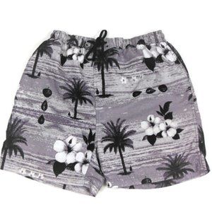 Mens Sand and Sun Hawaiian Print Swim Trunks